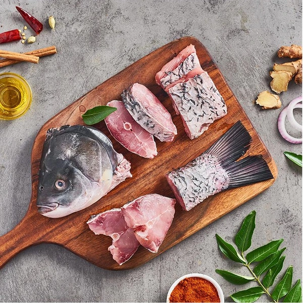 Katla Fish - Cleaned & Curry Cut - 1 Kg