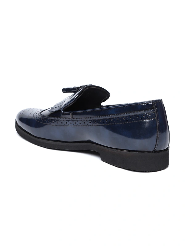 Men Navy Blue Semiformal Slip-On Brogues - Navy Blue, 6-7-8-9-10