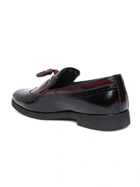 Men Black & Burgundy Colourblocked Semiformal Brogues - Black burgundy, 6-7-8-9-10