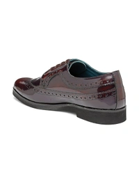 Luxor Men Burgundy Leather Brogues - Burgundy, 6-7-8-9-10