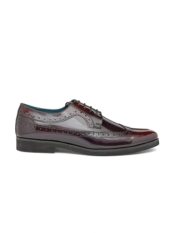 Luxor Men Burgundy Leather Brogues - Burgundy, 6-7-8-9-10