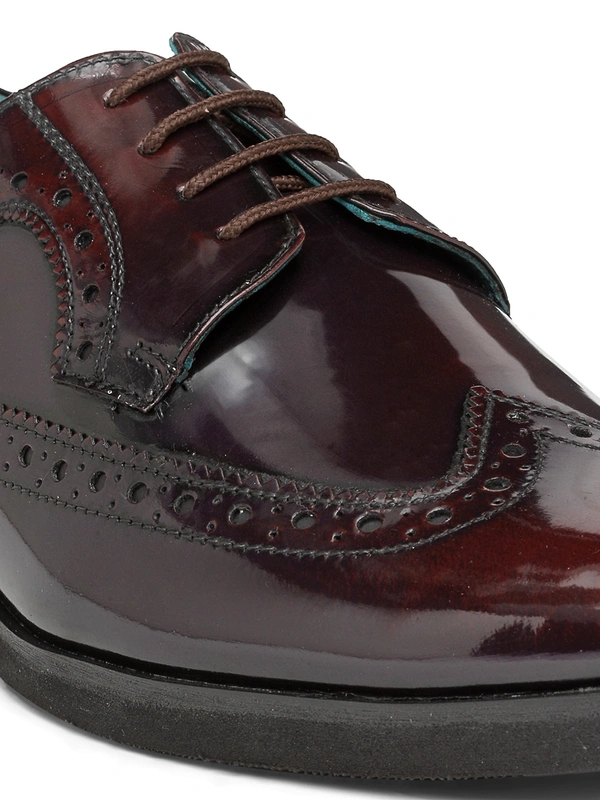 Luxor Men Burgundy Leather Brogues - Burgundy, 6-7-8-9-10