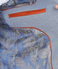 Self Design Single Breasted Formal Men Blazer  (Light Blue) - (36)(38)(40)(42)(44)(46)