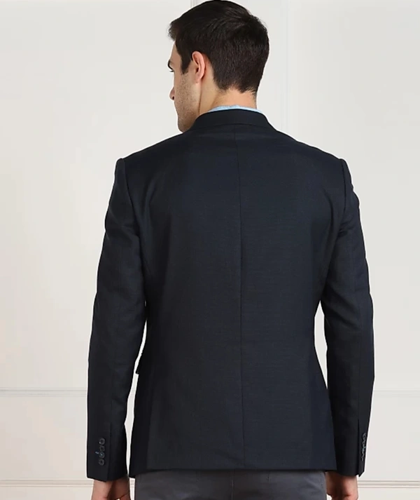 Woven Single Breasted Casual Men Full Sleeve Blazer  (Dark Blue) -  (Dark Blue), (36)(38)(40)(42)(44)(46)