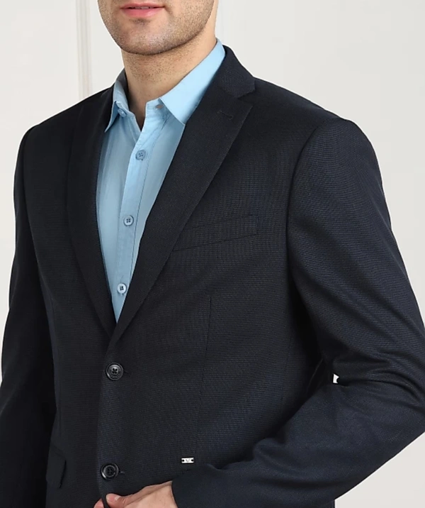 Woven Single Breasted Casual Men Full Sleeve Blazer  (Dark Blue) -  (Dark Blue), (36)(38)(40)(42)(44)(46)