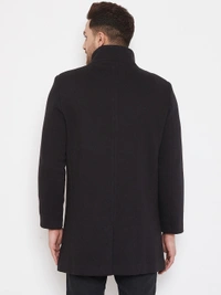 Men Black Solid Overcoat - Material & Care65% Cotton 35% PolyesterMachine wash, S /M/L/XL/XXL