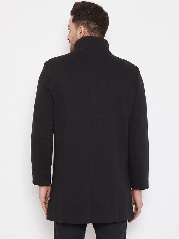 Men Black Solid Overcoat - Material & Care65% Cotton 35% PolyesterMachine wash, S /M/L/XL/XXL