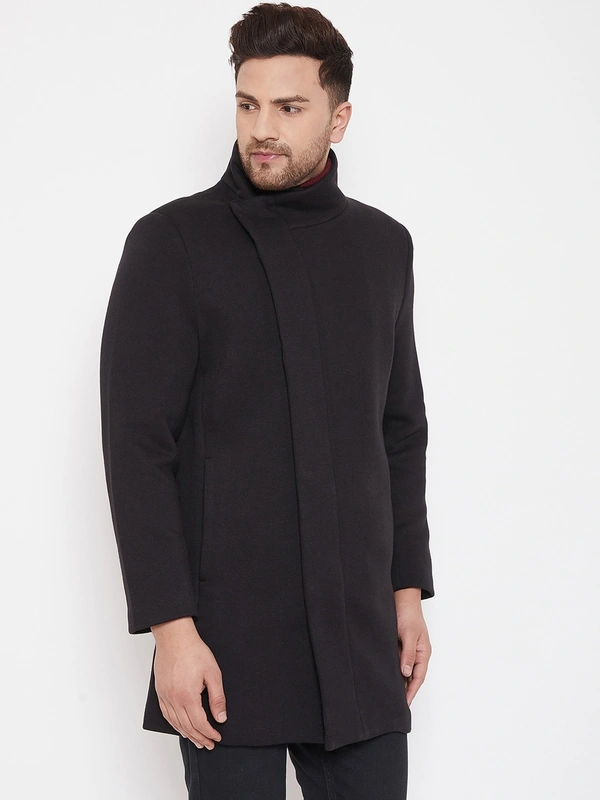 Men Black Solid Overcoat - Material & Care65% Cotton 35% PolyesterMachine wash, S /M/L/XL/XXL