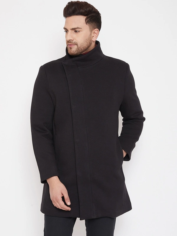 Men Black Solid Overcoat - Material & Care65% Cotton 35% PolyesterMachine wash, S /M/L/XL/XXL