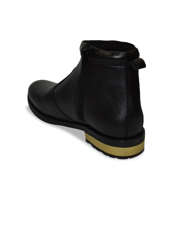Men Black Textured Leather Formal Boots - LeatherDust And Dry Dirt From The Surface Using A Clean Cloth Or Soft BrushAllow Them To De-OdorizeU, (6)(7)(8)(9)(10)