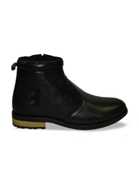 Men Black Textured Leather Formal Boots - LeatherDust And Dry Dirt From The Surface Using A Clean Cloth Or Soft BrushAllow Them To De-OdorizeU, (6)(7)(8)(9)(10)