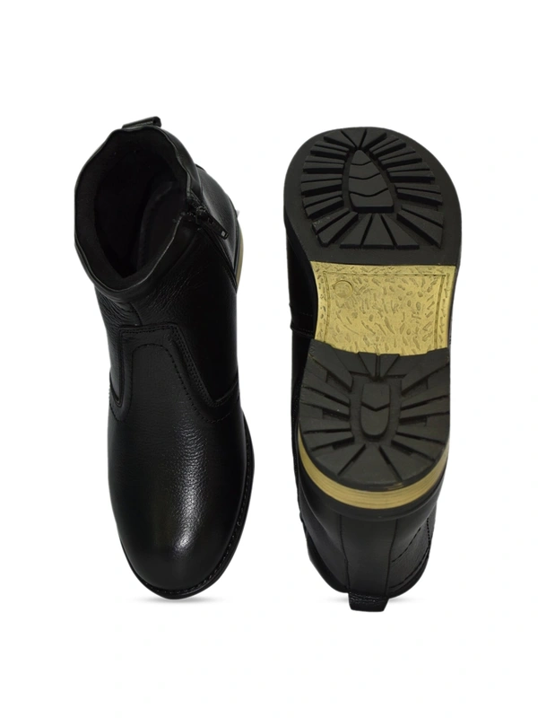Men Black Textured Leather Formal Boots - LeatherDust And Dry Dirt From The Surface Using A Clean Cloth Or Soft BrushAllow Them To De-OdorizeU, (6)(7)(8)(9)(10)