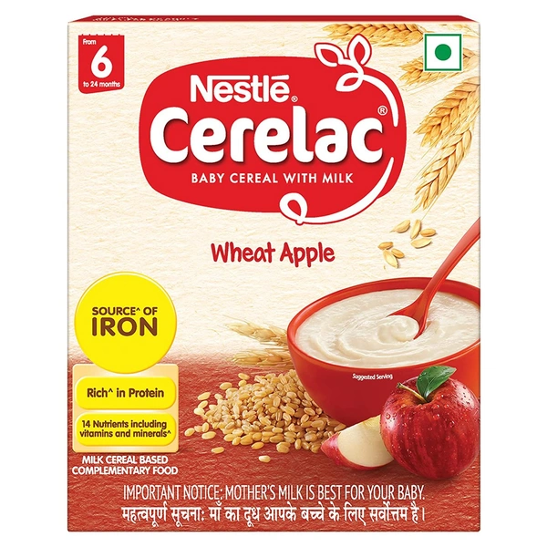 Nestle Cerelac From 6 To 12 Months - 300gm, Wheat Apple