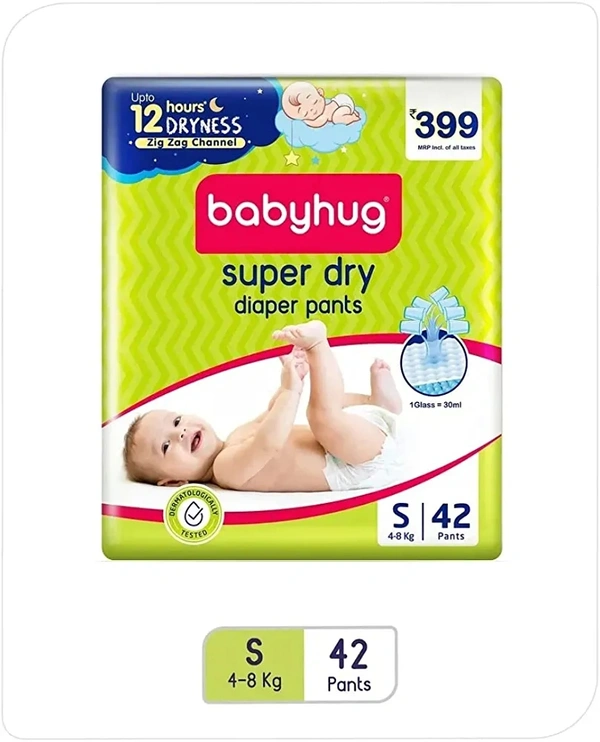 Babyhug Diaper Pants - S (4-8kg), 42 Pants