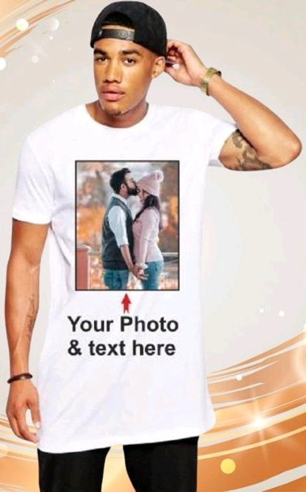 T- Shirt Polymer With Your Photo/Design (UP14) - White, S/ M/ L/ XL/ XXL