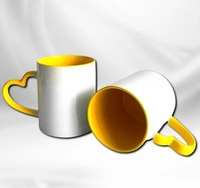 Three Tone Heart Handel Cup With Your Photo/Design (UP04) - Large (4*3 Inch.)