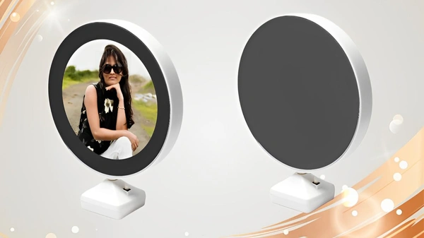Magic Mirror_Round With Your Photo(UP18) - Large (App. 12*7Inch.)