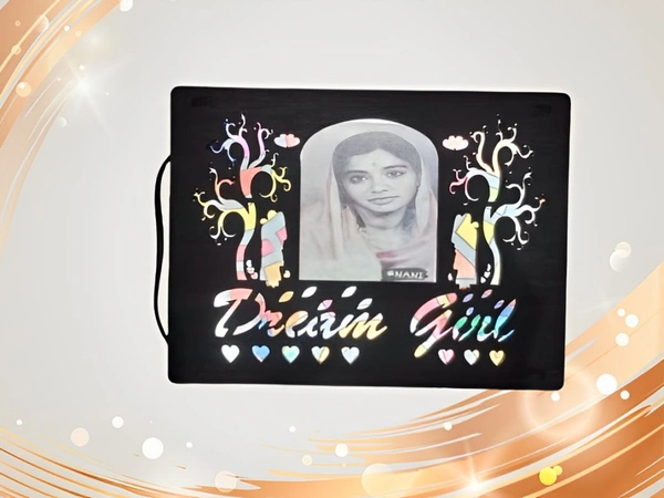 Photo Frame LED_Dream Girl With photo(UP22) - Made Up Of WOOD (6*8.5 Inch.)