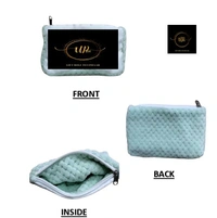 Pencil Pouch / Makeup Pouch With Your Photo/Design (UP17) - PINK / LIGHT GREEN (4.5*8 Inch.), White