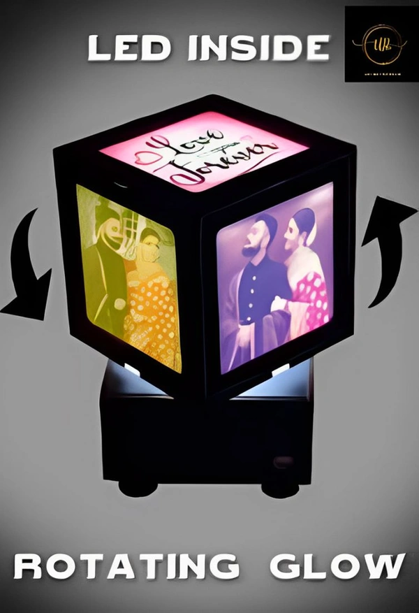 Rotating Lamp Small With Your Photo (UP19) - Small + LED (6*4 Inch.)
