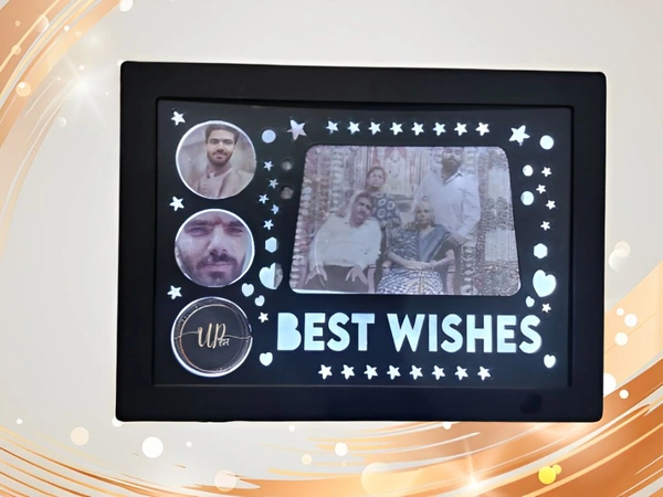 Photo Frame LED_Best Wishes With Photo(UP21) - Made Up Of PLASTIC (9.5*12 Inch)