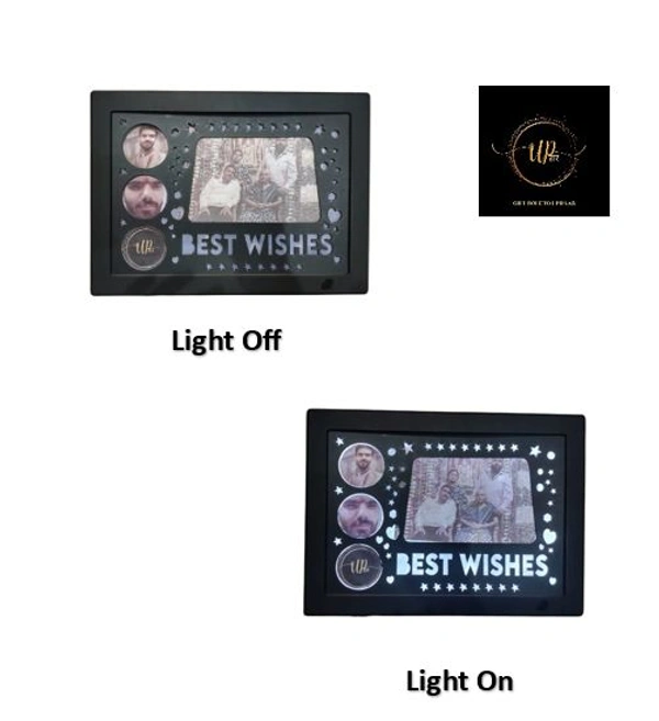 Photo Frame LED_Best Wishes With Photo(UP21) - Made Up Of PLASTIC (9.5*12 Inch)