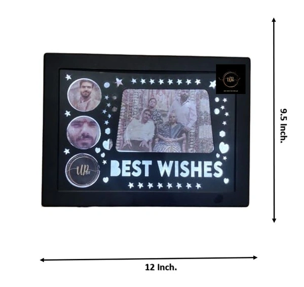 Photo Frame LED_Best Wishes With Photo(UP21) - Made Up Of PLASTIC (9.5*12 Inch)
