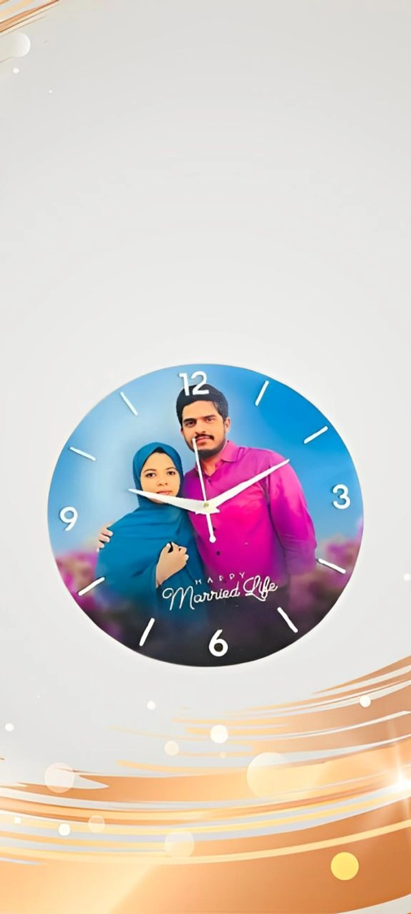 Wall Clock With Your Photo (UP39) - 8*8 Inch. (Round)