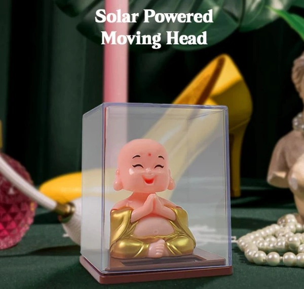 Solar Power Moving Head Buddha Statue (DD06) - 15*14*7 Cm