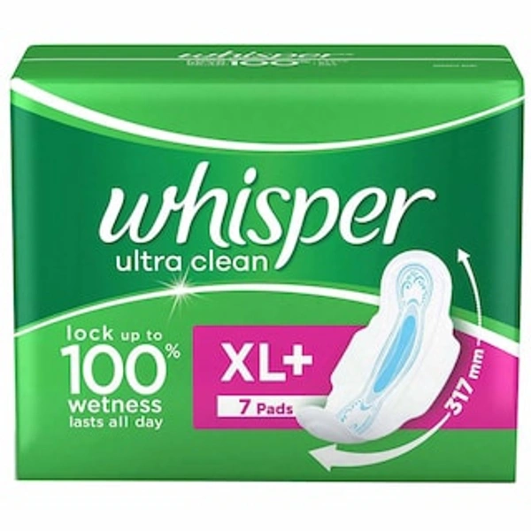 Whisper Ultra Clean Sanitary Pads XL+15 Pads - 15Pads