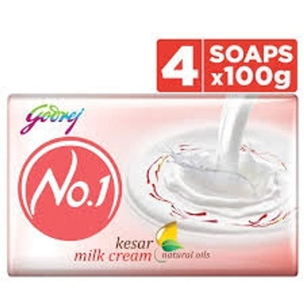 Godrej No. 1 Kesar Milk Soap - 4U*100gm = 400gm