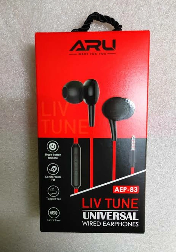 ARU Wired Earphones LIV TUNE AEP-83 - BLACK