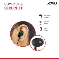 ARU Wired Earphones LIV TUNE AEP-83 - BLACK