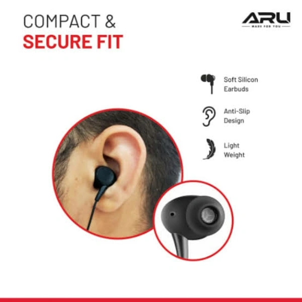 ARU Wired Earphones LIV TUNE AEP-83 - BLACK