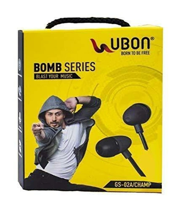 UBON GS-02A BOMB SERIES CHAMP EARPHONE WITH MIC - BLACK