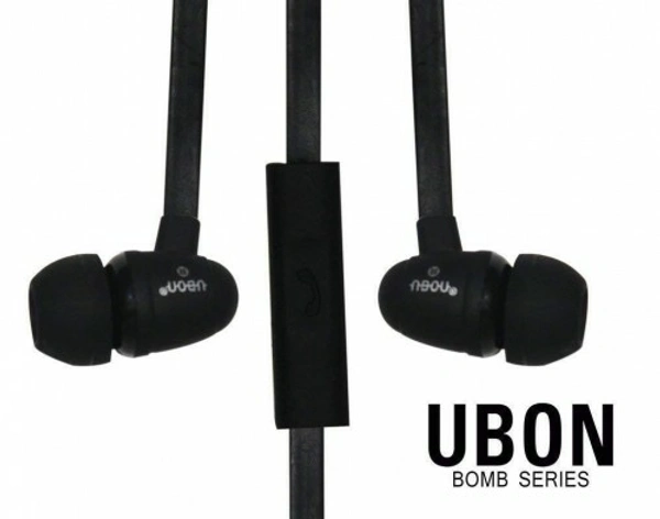 UBON GS-02A BOMB SERIES CHAMP EARPHONE WITH MIC - BLACK
