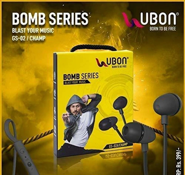UBON GS-02A BOMB SERIES CHAMP EARPHONE WITH MIC - BLACK