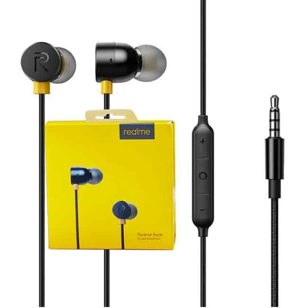 Realme Buds RMA101 In Ear Wired With Mic Earphones - BLACK