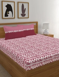 Trident Chiara Pink Double Bedsheet With 2 Pillow Cover - Chiara Pink, Double