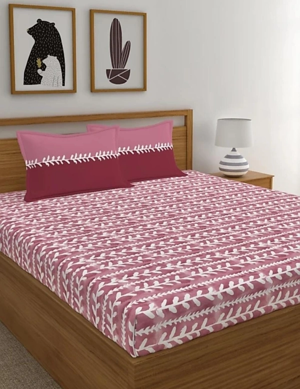 Trident Chiara Pink Double Bedsheet With 2 Pillow Cover - Chiara Pink, Double