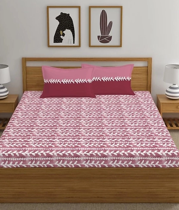 Trident Chiara Pink Double Bedsheet With 2 Pillow Cover - Chiara Pink, Double