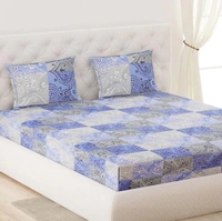 Monte Carlo Sferra 144TC Pure Cotton Double Bedsheet With 2 Pillow Covers - Double (2.24 x 2.54m )
