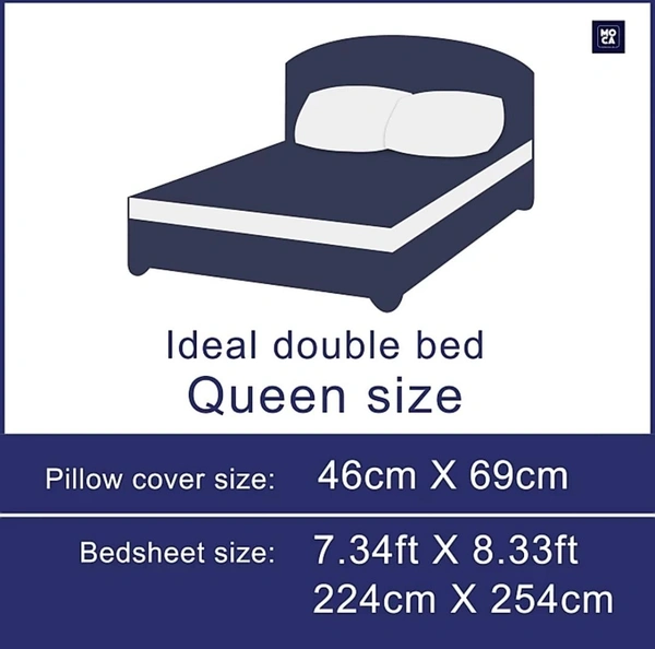 Monte Carlo Sferra 144TC Pure Cotton Double Bedsheet With 2 Pillow Covers - Double (2.24 x 2.54m )
