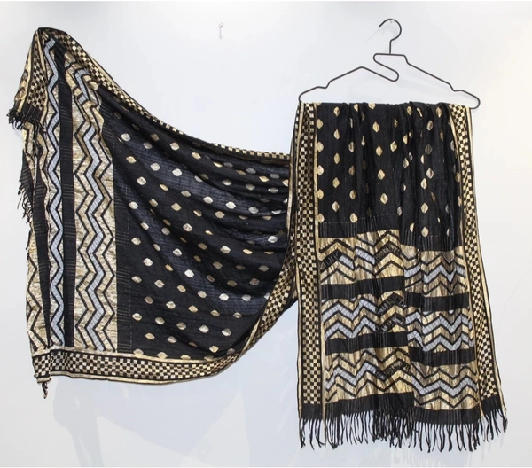 Solid Chiffon, Women Woven Dupattas - Black, 2.4 mtr
