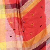 Handloom Pure Cotton Solid Embroidered Saree - Standard