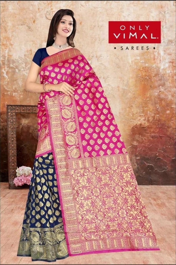 Only Vimal Embellished Art Silk Kanjivaram Sari W/blouse - Green, 6.3 mtr