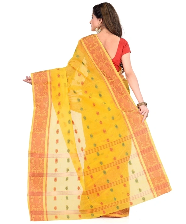 Pure Cotton Tanti Sari W/Blouse - yellow, Standard