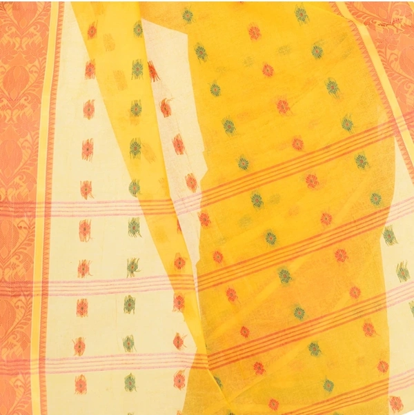 Pure Cotton Tanti Sari W/Blouse - yellow, Standard