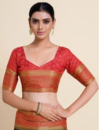 Pehnava Beautiful Premium Cotton Silk Sari With Blouse - Black, 6.3 mtr