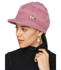 Unisex Woven Solid Wollen Cap  - Free Size